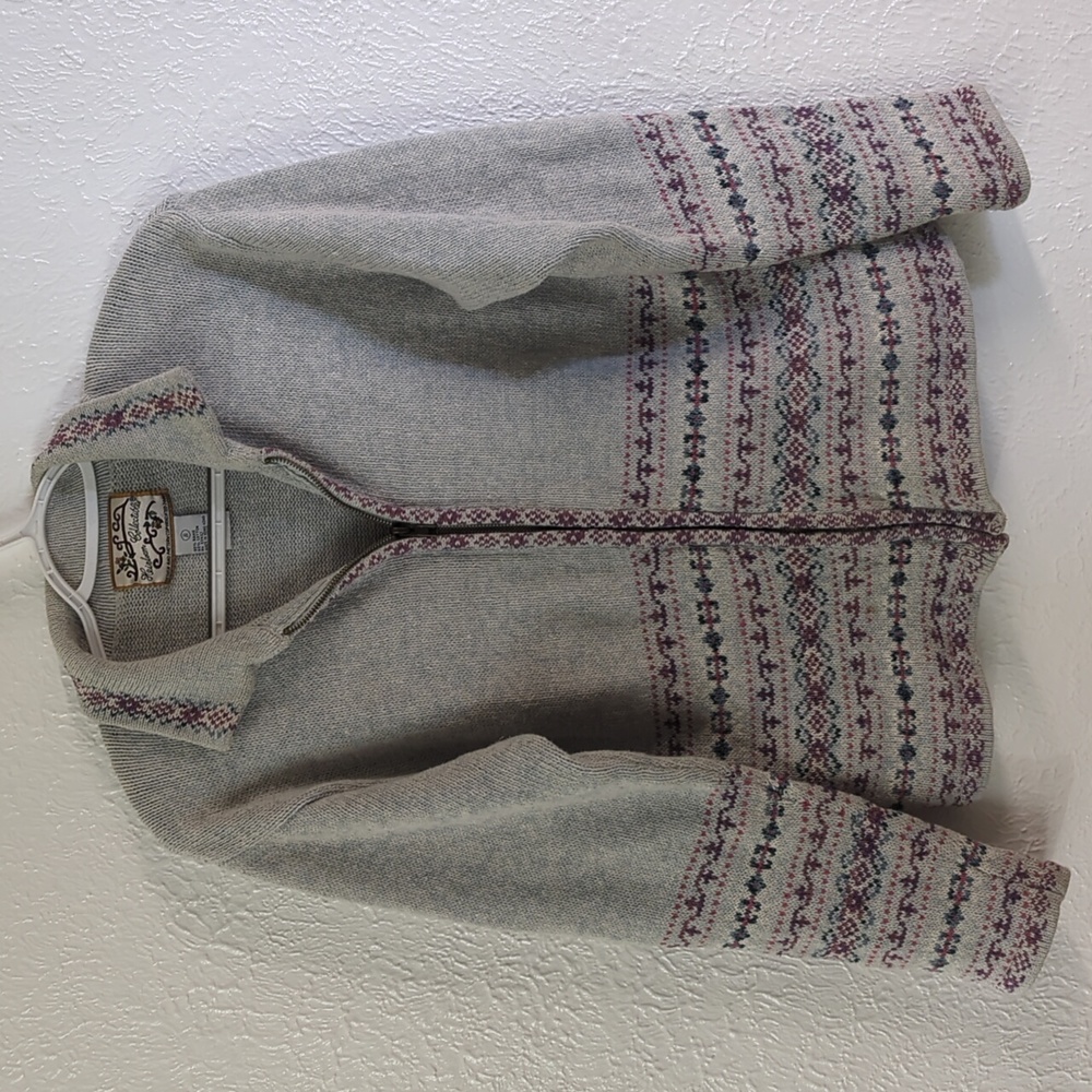 Heirloom collectable | Vintage zip up cardigan oversized Small